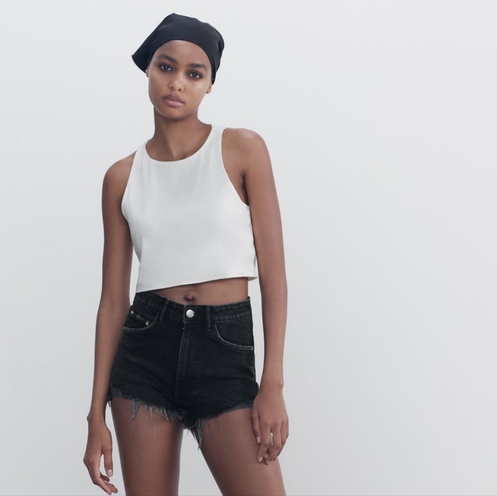 ZARA HI RISE DENIM SHORT